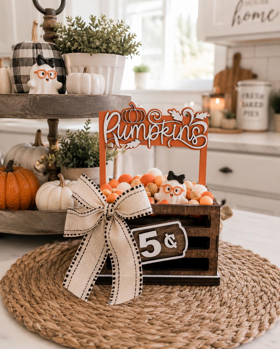 Pumpkins Interchangeable Crate Sign, Pumpkin Wood Sign, Fall Tabletop Decor, Farmers Market Decor, Shelf Decor