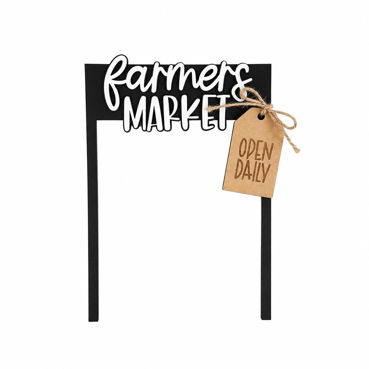 Farmers Market Interchangeable Crate Sign, Farmhouse Wood Sign, Farm Fresh Tabletop Decor, Country Kitchen Decor, Shelf Decor