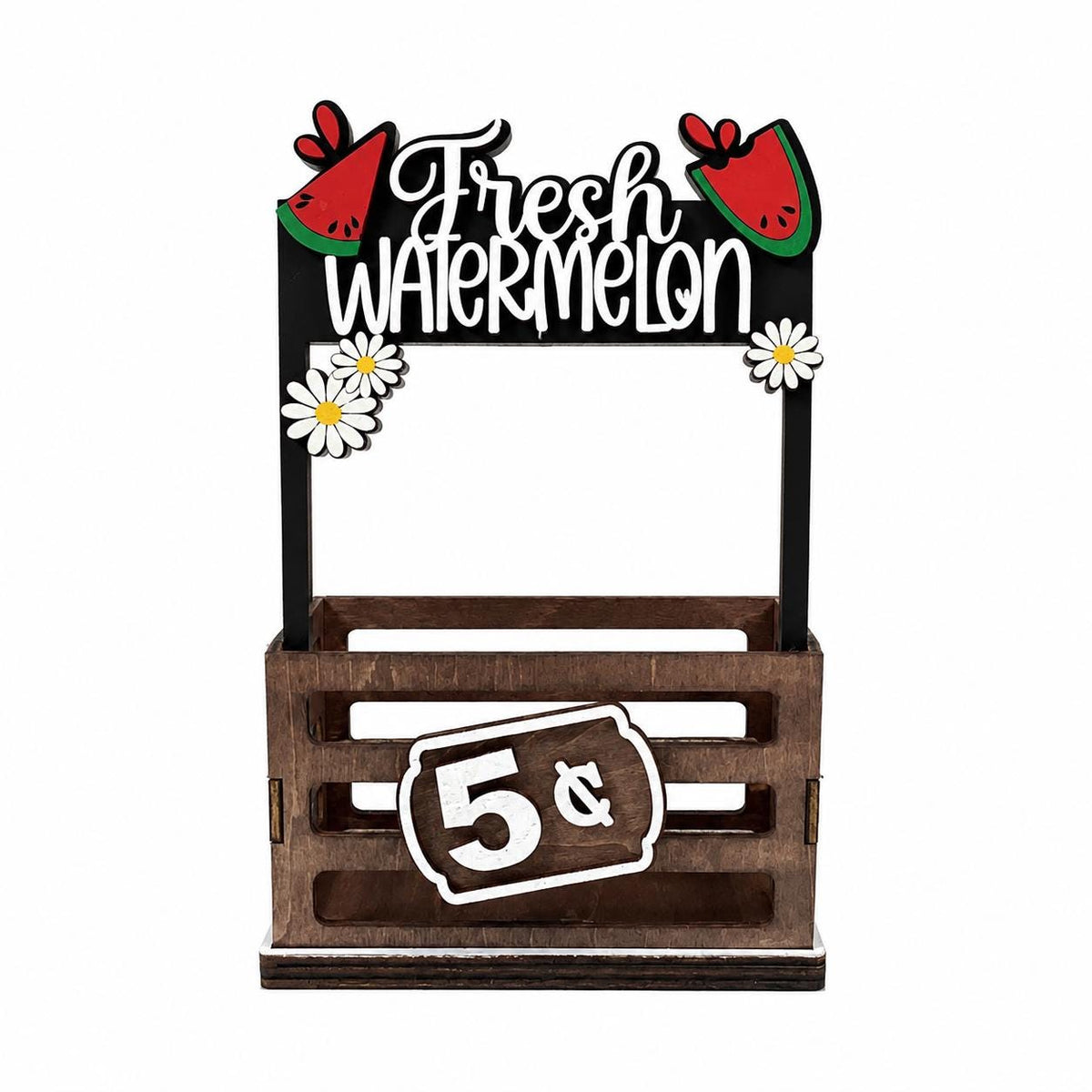 Fresh Watermelon Interchangeable Crate Sign, Summer Wood Insert, Farmhouse Tabletop Decor, Farmers Market Decor, Shelf Decor