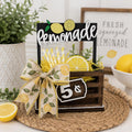 Lemonade Interchangeable Sign & Wooden Crate | Summer Lemon Decor | Farmhouse Kitchen Decor | Tiered Tray Accent | Shelf Sitter