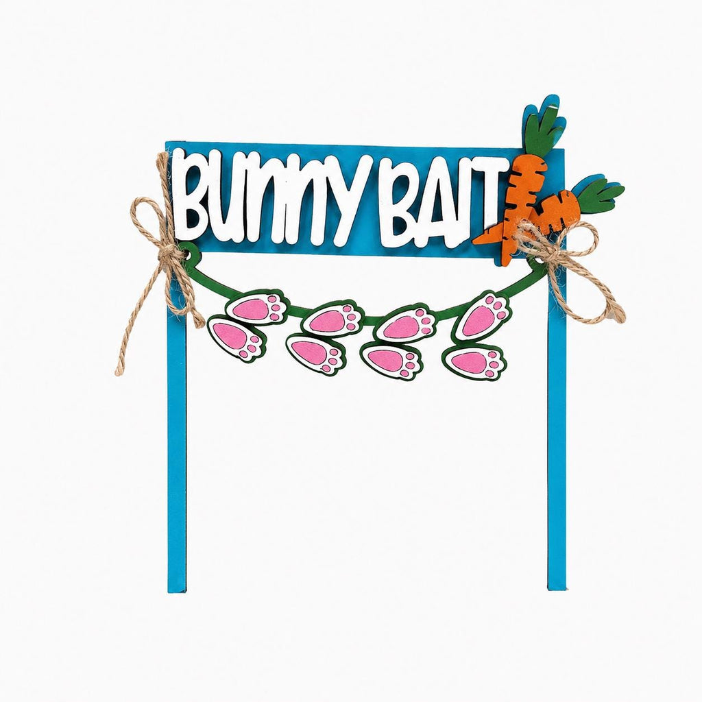 Easter Interchangeable Crate Sign, Bunny Bait Wood Insert, Easter Tabletop Decor, Tiered Tray Decor, Shelf Decor