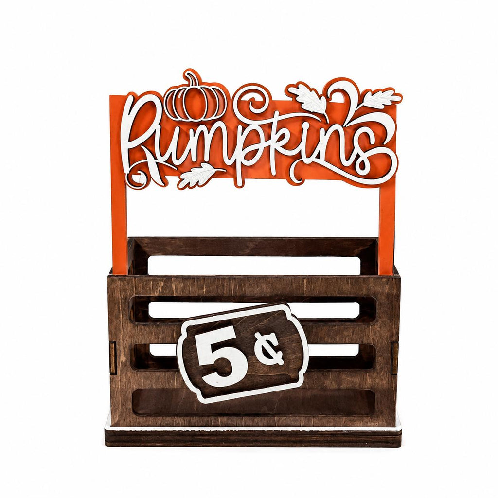 Pumpkins Interchangeable Crate Sign, Pumpkin Wood Sign, Fall Tabletop Decor, Farmers Market Decor, Shelf Decor