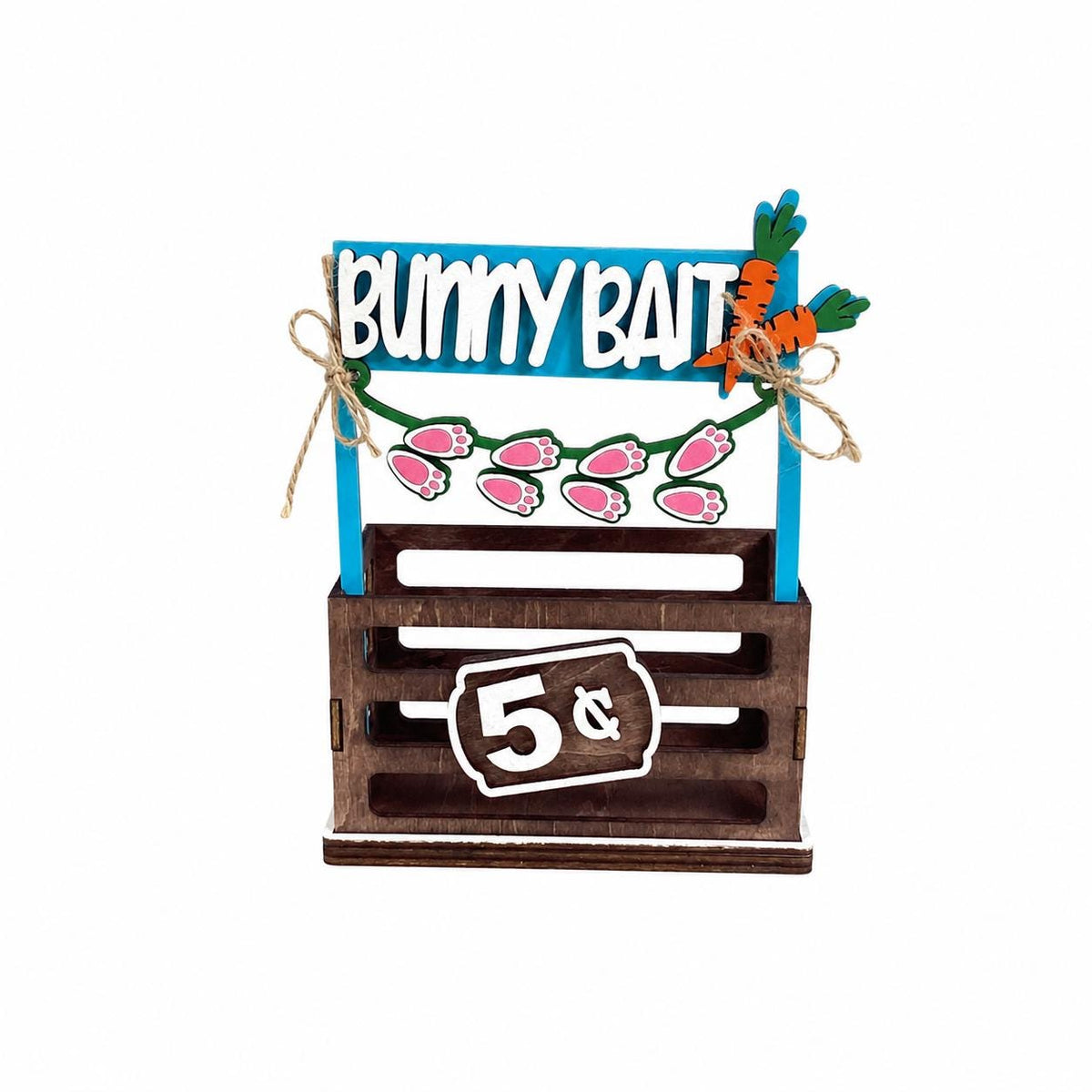 Easter Interchangeable Crate Sign, Bunny Bait Wood Insert, Easter Tabletop Decor, Tiered Tray Decor, Shelf Decor