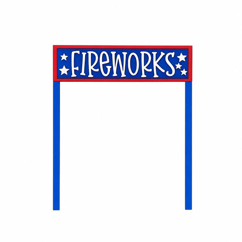 Fireworks Interchangeable Crate Sign, Fourth of July Wood Sign, Patriotic Tabletop Decor, Tiered Tray Decor, Shelf Decor
