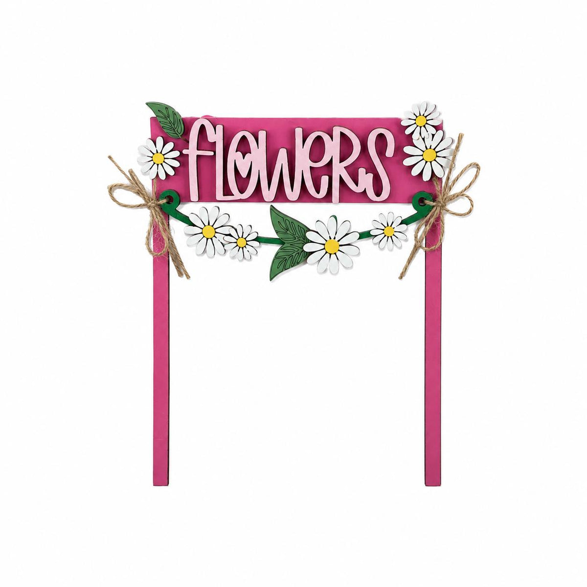 Flowers Interchangeable Crate Sign, Daisy Wood Sign, Farmers Market Decor, Farmhouse Tabletop Decor, Shelf Decor