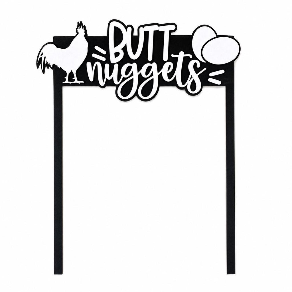 Butt Nuggets Interchangeable Crate Sign, Chicken Egg Wood Sign, Farmhouse Tabletop Decor, Farmers Market Decor, Shelf Decor