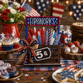Fireworks Interchangeable Crate Sign, Fourth of July Wood Sign, Patriotic Tabletop Decor, Tiered Tray Decor, Shelf Decor