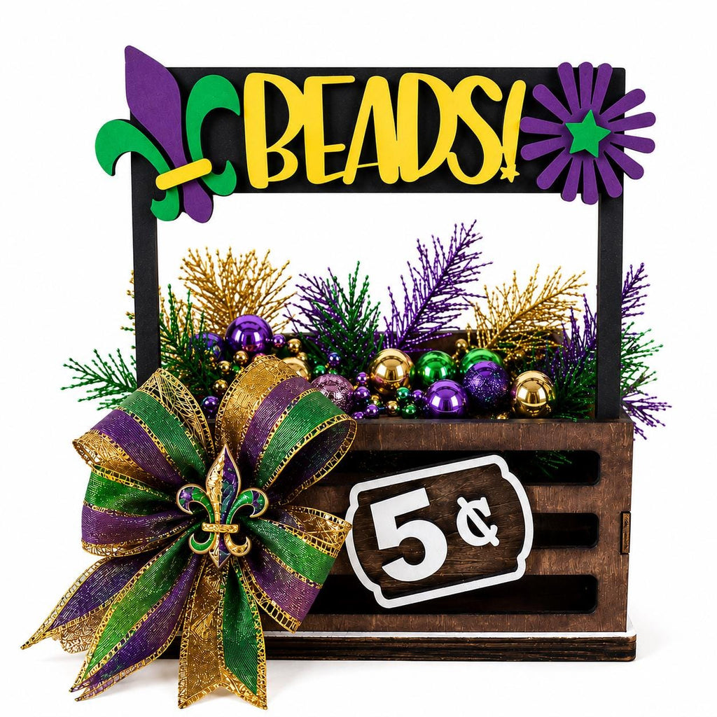 Mardi Gras Interchangeable Crate Sign, Mardi Gras Wood Insert, Mardi Gras Tabletop Decor, Coffee Bar Decor, Shelf Decor