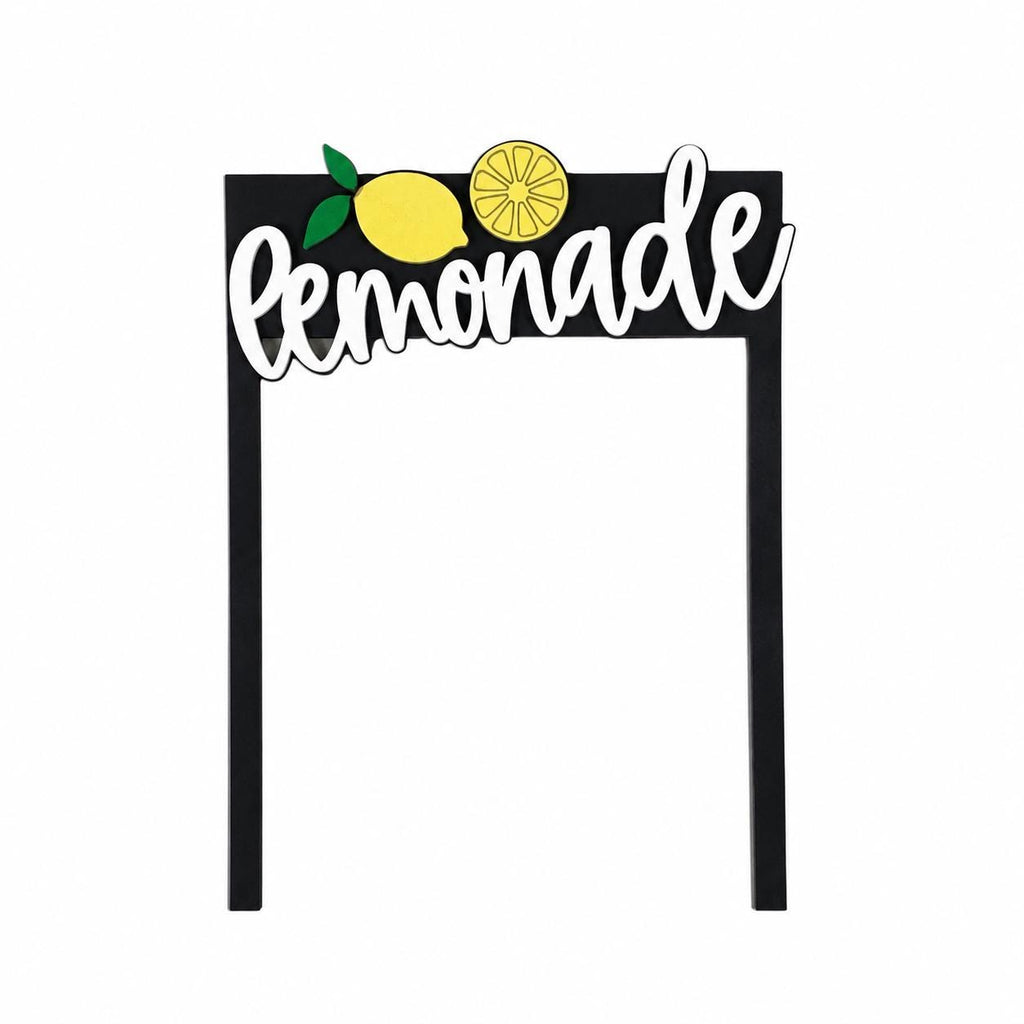 Lemonade Interchangeable Sign & Wooden Crate | Summer Lemon Decor | Farmhouse Kitchen Decor | Tiered Tray Accent | Shelf Sitter