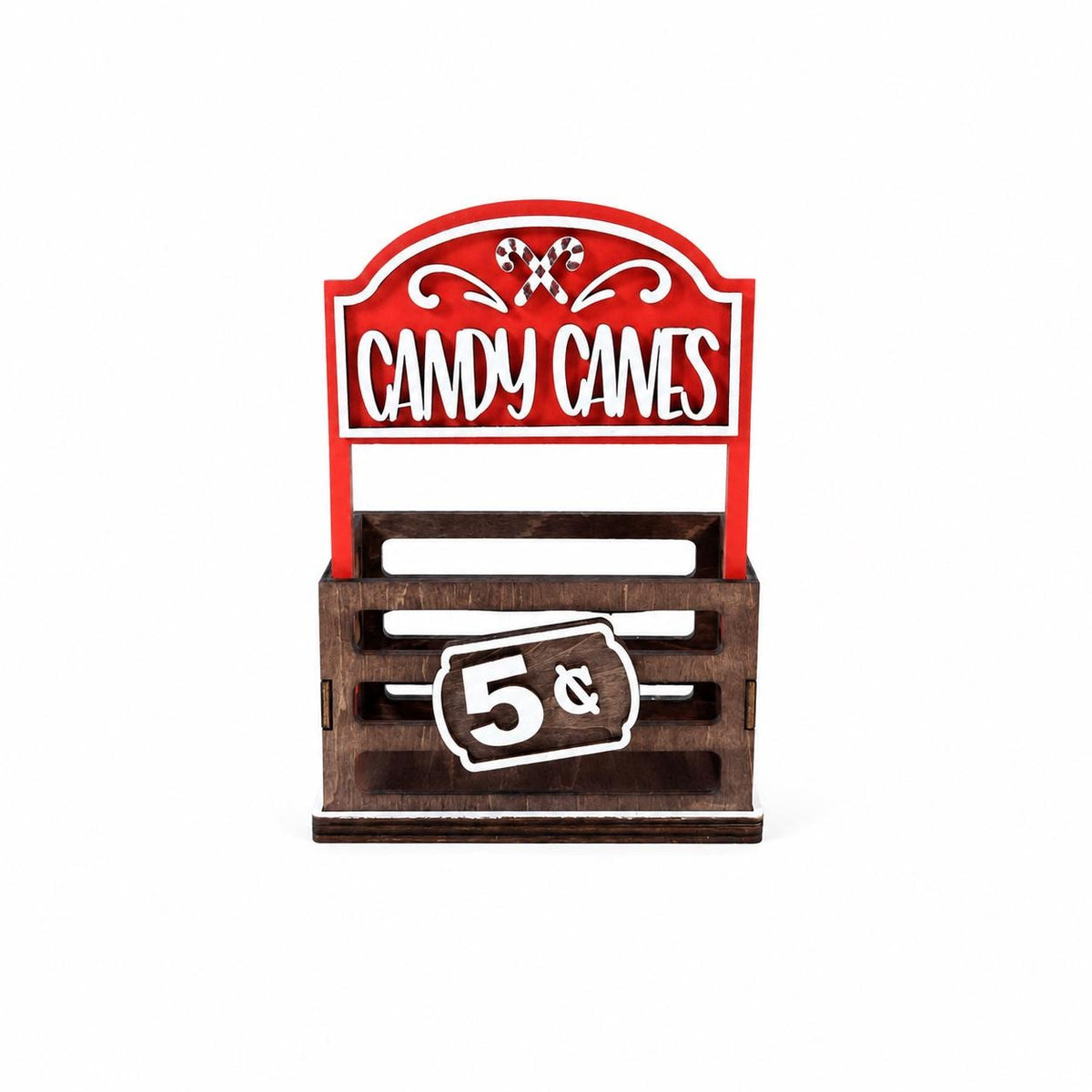 Candy Cane Interchangeable Crate Sign, Candy Cane Wood Insert, Christmas Tabletop Decor, Coffee Bar Decor, Shelf Decor